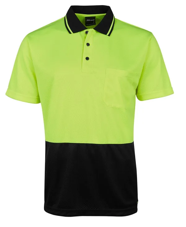 Mens Hi Vis Jacquard Non Cuff Polo