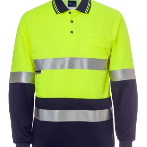 Mens Hi Vis Long Sleeve DN Cotton Back Polo