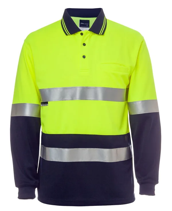 Mens Hi Vis Long Sleeve DN Cotton Back Polo