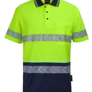 Mens Hi Vis Short Sleeve DN Cotton Back Segmented Tape Polo