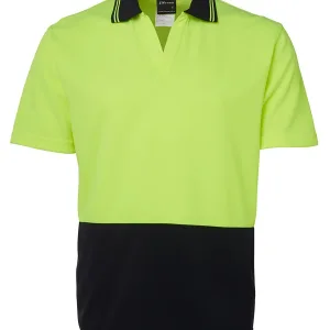 Mens Hi Vis Short Sleeve Non Button Polo