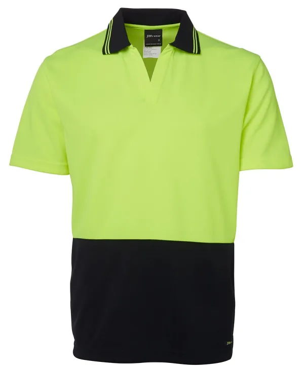 Mens Hi Vis Short Sleeve Non Button Polo