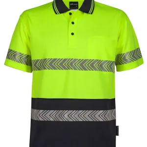 Mens Hi Vis Short Sleeve Segmented Tape Polo