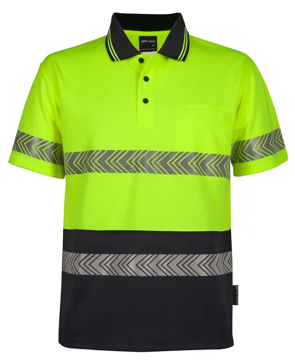 Mens Hi Vis Short Sleeve Segmented Tape Polo