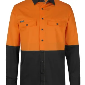 Mens Hi Vis Open Front Long Sleeve Stretch