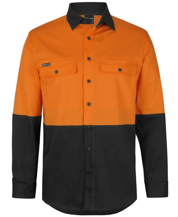 Mens Hi Vis Open Front Long Sleeve Stretch