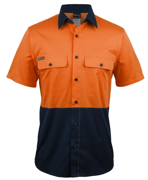 Mens Hi Vis Open Front Stretch Work Shirt