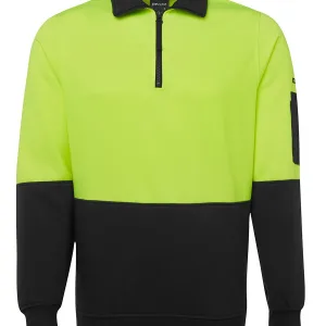 Mens Hi Vis 1/2 Zip Fleecy