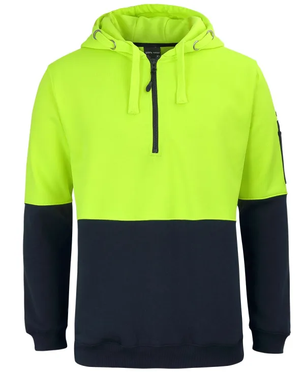 Mens Hi Vis 1/2 Zip Hoodie