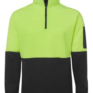 Mens Hi Vis 1/2 Zip Polar Fleece