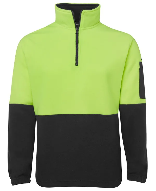 Mens Hi Vis 1/2 Zip Polar Fleece