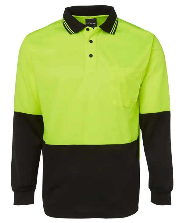 Hi Vis Long Sleeve Traditional Polo