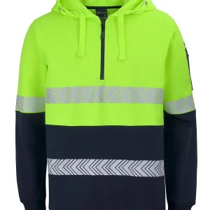 Hi Vis 1/2 Zip Segmented Tape Hoodie