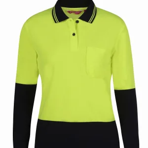 Ladies Hi Vis Long Sleeve Comfort Polo