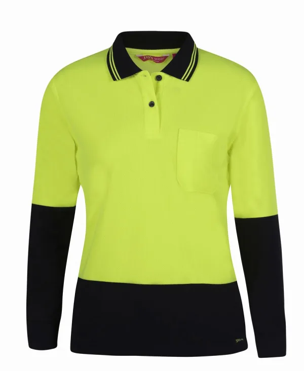 Ladies Hi Vis Long Sleeve Comfort Polo