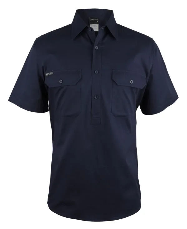 Mens Close Front Short Sleeve Work Shirt