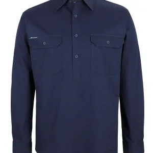 Mens Close Front Long Sleeve Work Shirt