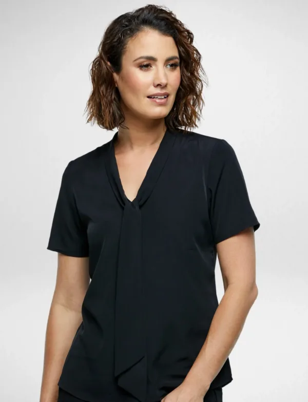 Ladies WILLOW V-Neck Short Sleeve Blouse