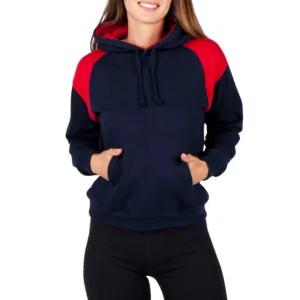 Ladies/Juniors Shoulder Contrast Panel Hoodie