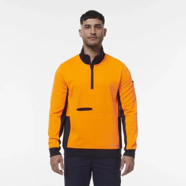 Mens Hi Vis 1/4 Zip Fleece