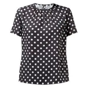 Ladies Short Sleeve Spot Blouse