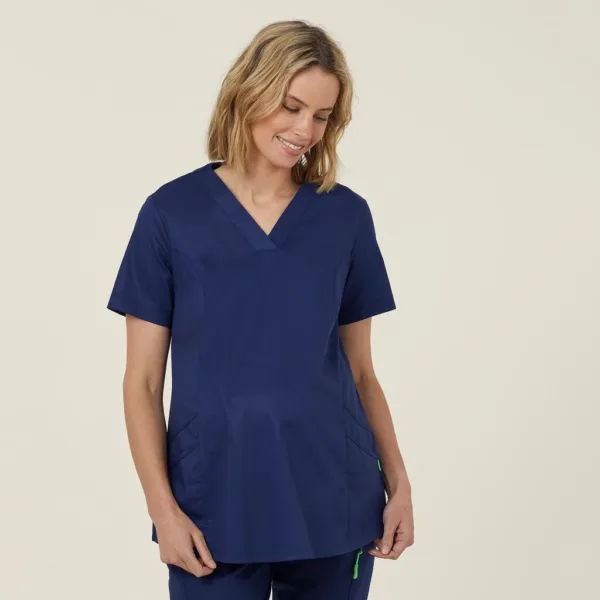 Ladies Maternity V Neck Scrub Top