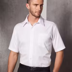 Men's Poplin Short Sleeve Business Shirt. 65%Polyester - BS01S