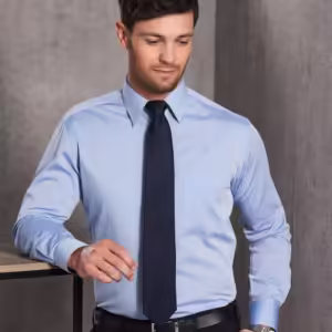 Men's Fine Chambray Long Sleeve Shirt 60% Cotton - M7012