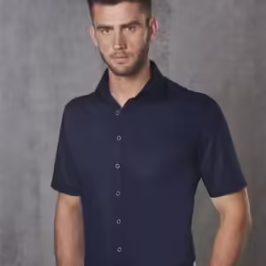 Barkley Mens Taped Seam Short Sleeve Shirt. 60% Cotton - M7110S