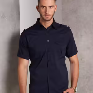 Men's Short Sleeve Military Shirt. 60% Cotton - M7911