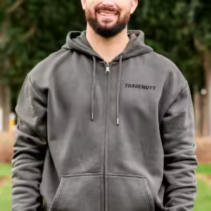 CHARCOAL ZIP UP HOODIE - 21978