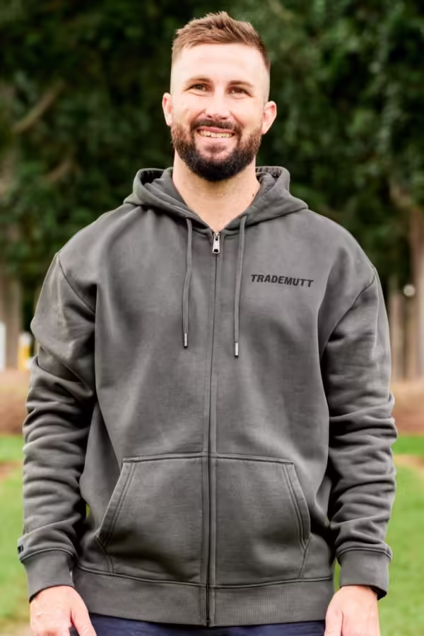 CHARCOAL ZIP UP HOODIE - 21978