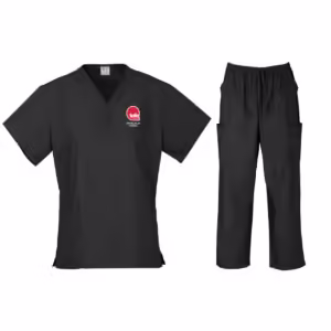 Bachelor of Nursing pack - Ladies Scrub Top and Unisex Pant set (Black)