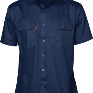 Mens Open Front, Short Sleeve Vented Work Shirt. 100% Cotton. Light Weight. 155gsm (S-5XL) – 3207